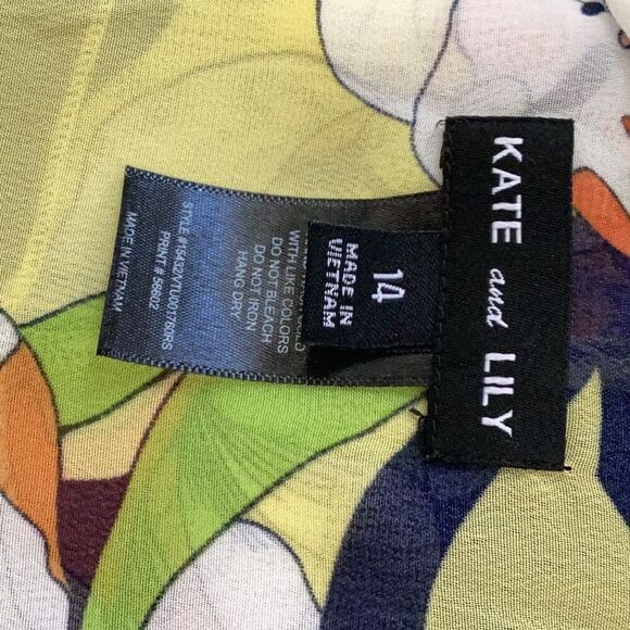 Kate And Lily Yellow Chiffon Ruffle Dress Women’s 14 Beautiful Floral Maxi - Picture 7 of 7